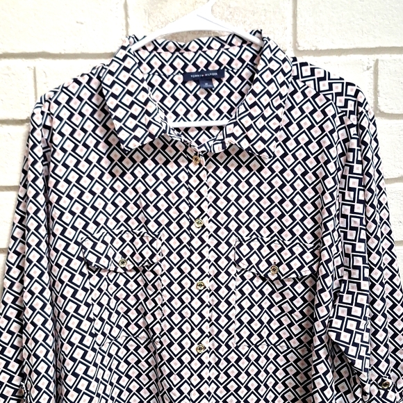 Tommy Hilfiger Gold Button-Up Long Sleeve Blouse. Size XL NWOT - Picture 2 of 12
